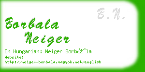 borbala neiger business card